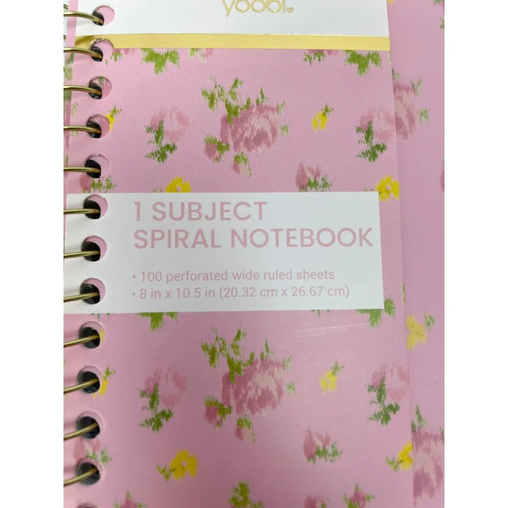 LoveShackFancy x Target Spiral Notebook Set 3 Wide Rule Pink Floral Yoobi
